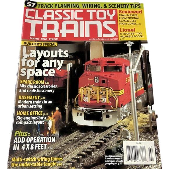 Classic Toy Trains July 2009 Layouts For Any Space Spare Room Basement Office - Picture 1 of 4